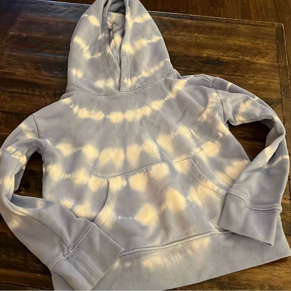 J. Crew Tie-Dye Hoodie in Lavender and Cream - Size 4-5